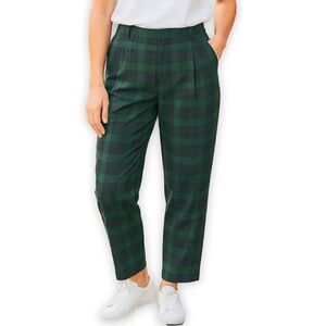 Talbots Pants Wool Blackwatch Plaid Tartan Green Blue Preppy Size 12P
